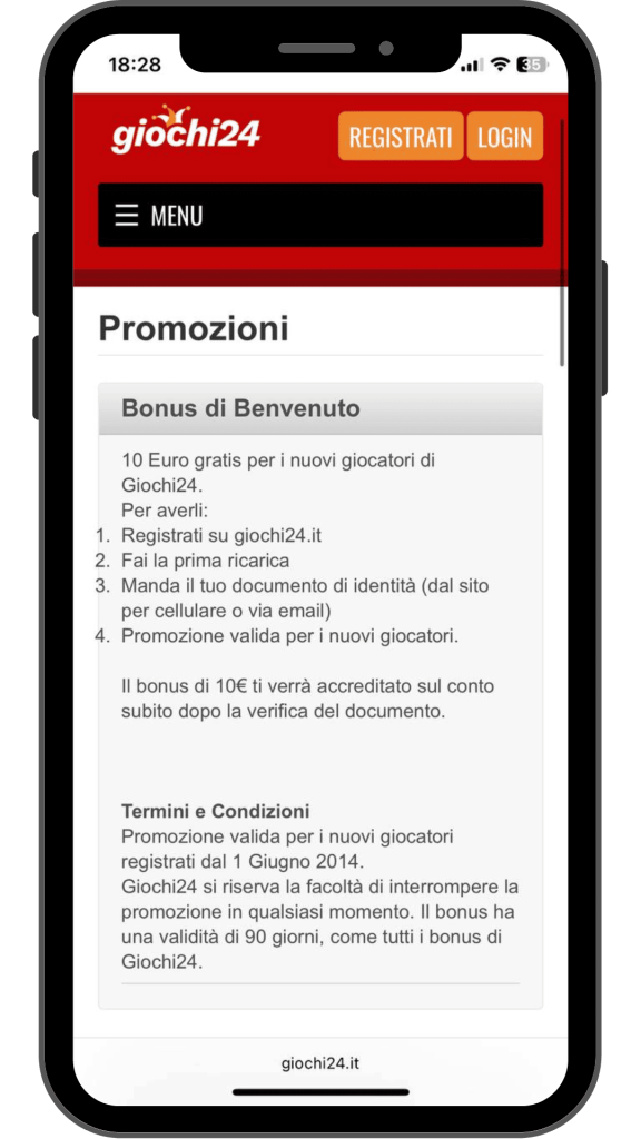 Casino Giochi24 bonus